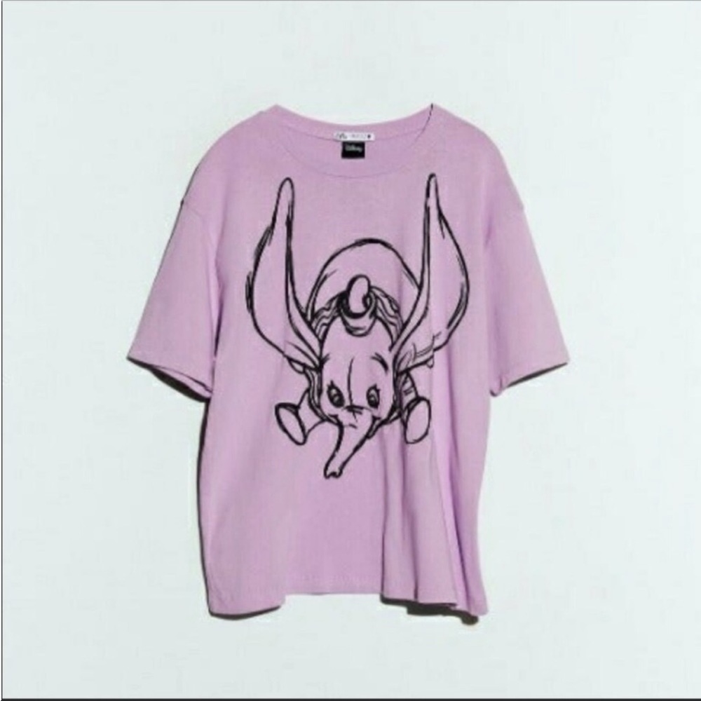 Rare ZARA dumbo purple lilac shirt top T-shirt Disney S